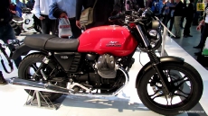 2014 Moto Guzzi V7 Stone (Red colour) at 2013 EICMA Milan Motorcycle Exhibition